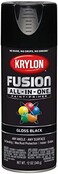 Krylon K02702007 Fusion All-In-One Spray Paint for Indoor/Outdoor Use, Gloss Black, 12 Ounce (Pack of 1