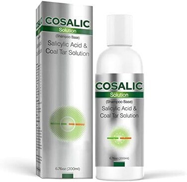 salve Cosalic Coal Tar and Salicylic Acid Solution/with Salicylic Acid for Dry Scalp Itch Relief Dandruff Free Shampoo/for PsoriasisSeborrheic Dermatitis - 100% Instant Result - 6.8 Oz