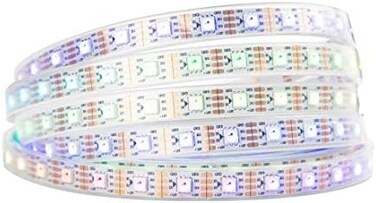 BTF-LIGHTING WS2815 (Upgraded WS2812B16.4ft 300 Pixels Magic Dream Color Individually Addressable RGB LED Flexible Strip Light 5050 SMD Dual Signal IP67 Tube Waterproof DC12V White PCB