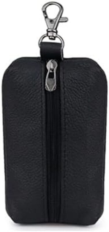 Auony Unisex Genuine Leather Key Case Wallet Pouch Bag Keychain Holder with Key RingZipper