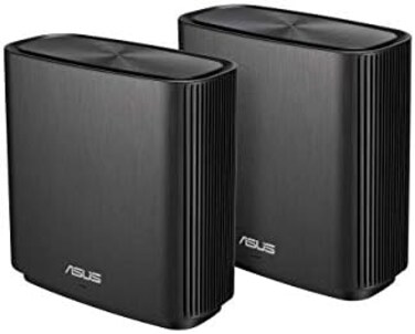ASUS ZenWiFi AC Whole-Home Tri-Band Mesh System (CT8 2 Pack CharcoalCoverage up to 5,400 sq.ft, AC3000, WiFi, Life-time Free Network Security and Parental Controls, 4X Gigabit Ports, 3 SSIDs