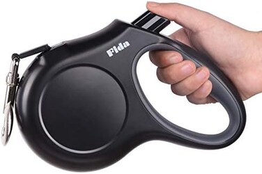 Fida Retractable Dog Leash Large Breed, Heavy Duty 16 ft Dog Walking Leash, up to 110 lbs, 360&deg; Tangle Free, Black
