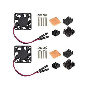 Easycargo Raspberry Pi 4 Heatsink Fan Kit, Cooler 30mm Fan Heatsink for Raspberry Pi 5 4 3 Electronics Robotics Development Boards DIY 3007 30x30x7mm 5V 3.3V Quite Mini Fan Small (Black 2 Pack