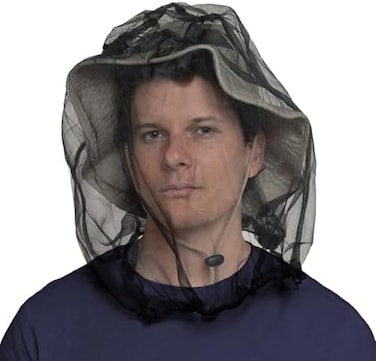 OutdoorEssentials Mosquito Head Net - Bug Face Netting for Hats with Extra Fine Mesh/Fly Screen Holes - Ultimate Outdoor Protection from Bugs, No-See-UmsMidges. Chemical Free. Includes Free Carry Pouc