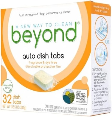 Beyond Auto Dishwasher Tablets [32 tablets] - FragranceDye Free - Certified Biobased. Powerful. Plant-Based Ingredients