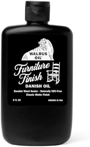 Walrus Oil - Furniture Finish Danish Oil. Tung Oil Based Wood Sealer. Naturally VOC-Free, Matte Finish, 8oz Bottle