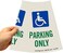 SmartSign &ldquo;Handicapped Parking Only&rdquo; Bright Reflective Cone Message Sleeve, [Cone Not Included]