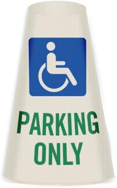 SmartSign &ldquo;Handicapped Parking Only&rdquo; Bright Reflective Cone Message Sleeve, [Cone Not Included]