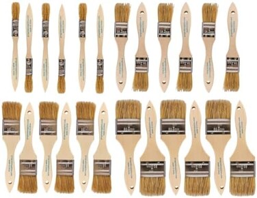 Pro Grade - Chip Paint Brushes - 24 Piece Variety Chip Brush Set