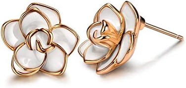 AllenCOCO Rose Flower Stud Earrings for Women Sensitive Ears, Hypoallergenic Cute Gold And Silver Rose Flower Earrings Studs for Women Nickel Free
