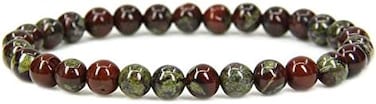 Angelstones 'Handmade Gem Semi Precious Gemstone 6mm Round Beads Stretch Bracelet 7'' Unisex'