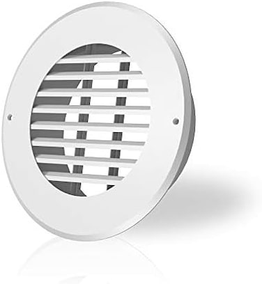فتحة تهوية جدارية من AC Infinity لأنابيب بقطر 6 بوصات، معدن أبيض، للتدفئة والتبريد والتهوية والعادم