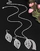 NVENF Leaf Earrings and Long Necklaces Set for Women Boho Gold-tone Multi Tiered Leaves Delicate Chain Dangle Necklace SimpleLeaf Statement Dangling Earrings