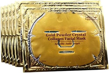 Permotary Joynest 6 PCS 24k Gold Gel Collagen Face Masks, Facial Treatment Deep Moisturizing Masks For Anti Aging Puffiness Skincare Anti Wrinkle Tighten SkinRevitalize Skin (Gold