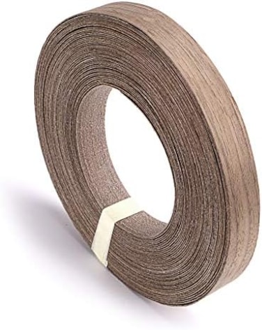 Skelang Walnut Wood Veneer Edge Banding Preglued Iron-on with Hot Melt Adhesive Edgebanding Flexible Wood Tape (3/4"&times;50'