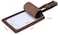 S-ZONE Leather Luggage Baggage Name Labels ID Label for Suitcases Backpack 2 Pieces Set, Dark Brown, Small