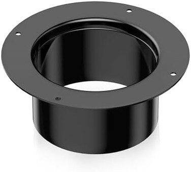 Hon&amp;Guan HonGuan Duct Connector Flange 6 Inch, Plastic 6 Inch Dust Collection Fittings Dryer Vent Connector Flange For Heating Cooling Ventilation System, Black.
