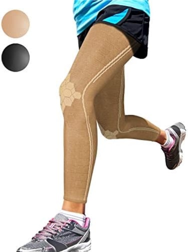 Sparthos Leg Compression Sleeves - Aid in Recovery and Support Active Lifestyle - Innovative Breathable Elastic Blend - Anti Slip, DayNight Wear