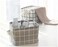 AARAINBOW 3 Packs Storage Basket Bins Canvas Mini Storage Cubes Storage Basket for Makeup, Toys Liners, Books Storage Baskets with Handles for ShelvesDesks(3 Gray