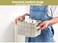 AARAINBOW 3 Packs Storage Basket Bins Canvas Mini Storage Cubes Storage Basket for Makeup, Toys Liners, Books Storage Baskets with Handles for ShelvesDesks(3 Gray