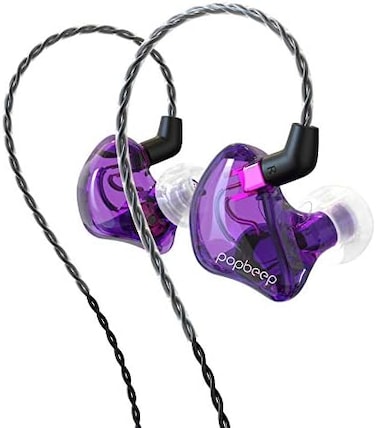 BASN in Ear Monitor Headphones Singer Earphones Noise-Isolating Comfort Earbud for Musicians (BC100 ClearViolet