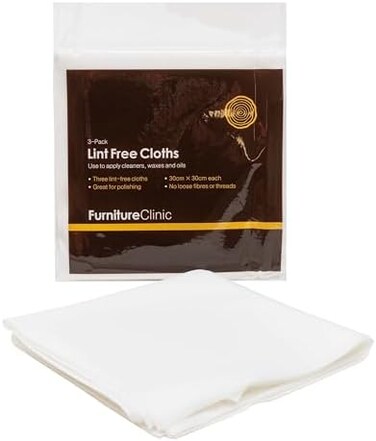 Furniture Clinic 3 Pack Of Lint Free Cleaning Cloths - 3 Cleaning Cloths For Cleaning, Oiling Wooden Furniture, Applying Wood WaxesMore