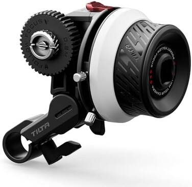 حامل التركيز Tilta Tiltaing Pocket Follow Focus، متوافق مع عدسات DSLR، وعدسات الكاميرات عديمة المرآة، وعدسات السينما المدمجة، مزود بفتحات A/B، يتضمن حامل قضيب 15 مم، حامل قضيب FF-T07
