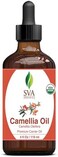 SVA Organics Camellia Oil Organic USDA 4 Ounce Pure Natural Cold Pressed Carrier Oil for Skin Care, Hair, Face Cleanser, Shampoo
