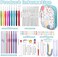 Mayboos 96 Pack Crochet Hooks Set, Ergonomic Knitting Needle Weave Yarn Kits with Storage Case and Crochet Needle Accessories for Beginners and Experienced Crochet Hook Lovers