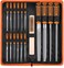 REXBETI 25Pcs Metal File Set, Premium Grade T12 Drop Forged Alloy Steel, Flat/Triangle/Half-round/Round Large File and 12pcs Needle Files with Carry Case, 6pcs Sandpaper, a brush,a pair working gloves