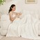 EMME (White- Muslin Baby Swaddle Blankets 100% Cotton Oversized 140cm x 190cm Super Soft Premium 4 Layer Swaddle Blanket for Newborns Kids Breathable Shower Blanket for Boys and Girls Gift (White