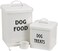 Morezi Pet Food and Treats Containers Set with Scoop for Cats or Dogs - Beige Powder - Coated Carbon Steel - Tight Fitting Lids - Storage Canister Tins - Dog Food
