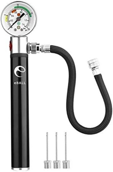 eBall Ball Pump with Pressure Gauge, Sports Ball Air Pump with Inflation NeedlesPressure Release Valve for Basketball, Football, Soccer Ball, Rugby, Volleyball and Other Inflatable Balls