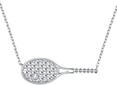 DAOCHONG S925 Sterling Silver Jewelry Tennis Racket Sports Pendant Necklace Gift for Women Tennis lover 18 inches to 20 inches