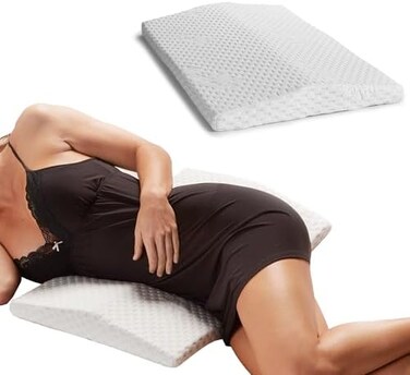 ComfiLife Lumbar Support Pillow for Sleeping Memory Foam Pillow for Back Pain Relief &ndash; Side, Back and Stomach Sleepers&ndash; Triangle Wedge Bolster Pillow &ndash; Bed Rest Pillow (White, Standard