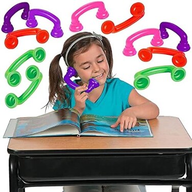 مجموعة 4E's Novelty المكونة من 16 سماعة همس للقراءة [عبوة من 16 سماعة]، أداة تعليمية تفاعلية للفصول الدراسية، لعبة علاج النطق - تُسرّع من طلاقة القراءة والنطق، مواد صوتية من