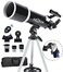 HEXEUM Telescope for AdultsBeginner - 80mm Aperture 600mm Fully Multi-Coated High Transmission Coatings with AZ Mount Tripod Phone Adapter, Carrying Bag, Wireless Control.