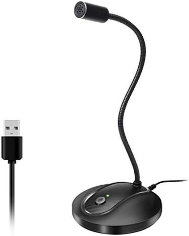 JOUNIVO USB Desktop Microphone with Mute Button,PlugPlay Condenser,Computer, PC, Laptop, Mac, PS4 Mic with StandLED Indicator -360 Gooseneck Design -Recording, Dictation, Youtube, Skype, Gaming, S
