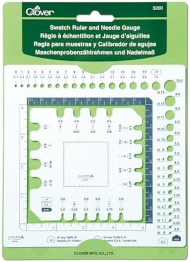 Clover Swatch RulerNeedle Gauge White 1 Pack 3200