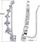 Elensan Ear Jewelry for Women 7 Star Ear Cuffs Climber Earrings 925 Sterling Silver Hypoallergenic Earring with Cubic Zirconia for Birthday Gift