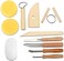 Blisstime Set of 42 Clay Sculpting Tool Wooden Handle Pottery Carving Tool Kit