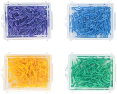 Jadeshay Dental Wedges, 400pcs 4 Box 4 Color Disposable Plastic Wave Shape Dental Fixing Wedge with Hole for Professional Dental