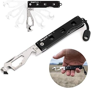وحدة سلسلة مفاتيح Keyport Anywhere Tools MOCA II متعددة الاستخدامات 11 في 1 مع مشبك جيب، تتضمن: فتاحة زجاجات، مفك براغي، قاطع أسلاك، وغيرها - أداة متعددة الاستخدامات متوافقة مع معايير إدارة أمن النقل