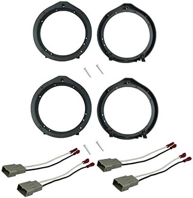 DKMUS 2 X Pairs Speaker Adapter Mounting Plates for Acura RDX ILX MDX TL Honda Fit Civic Accord HR-V Fit CRV 6.5"/6.75" 165mm Stand Ring Kit with Wiring Harness