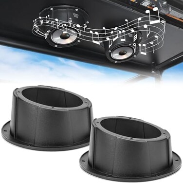 KEMIMOTO 2PCS Angled Speaker Enclosures Boxes Pods, Universal for 6.5" Speakers Compatible with UTVs, RVs, Cars, Boats, Trunks, Trailers for 9.56 Inch Surface Mount (Black