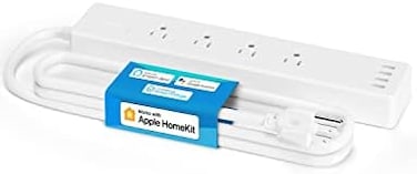 شريط الطاقة الذكي من ميروس متوافق مع Apple HomeKit وSiri وAlexa وGoogle Home وSmartThings، مزود بحماية من زيادة التيار عبر الواي فاي، و4 منافذ تيار متردد، و4 منافذ USB، وسلك تمديد بطول 6 أقدام، وتحكم