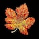 DREAMLANDSALES Vintage Stylish Full Micro Pave Yellow Orange Red Crystal Big Maple Leaf Brooch Pin Autumn Jewelry
