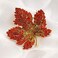 DREAMLANDSALES Vintage Stylish Full Micro Pave Yellow Orange Red Crystal Big Maple Leaf Brooch Pin Autumn Jewelry