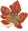 DREAMLANDSALES Vintage Stylish Full Micro Pave Yellow Orange Red Crystal Big Maple Leaf Brooch Pin Autumn Jewelry