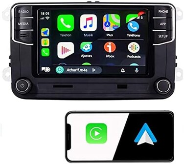 SCUMAXCON 6.5" Car Stereo OEM MIB2 RCD330Carplay Mirrorlink Build-in Bluetooth RVC Aux Input, Bluetooth, SD-Card, Touchscreen, Memory Card Input for VW TIGUAN Passat Caddy Golf EOS Passat TOURAN